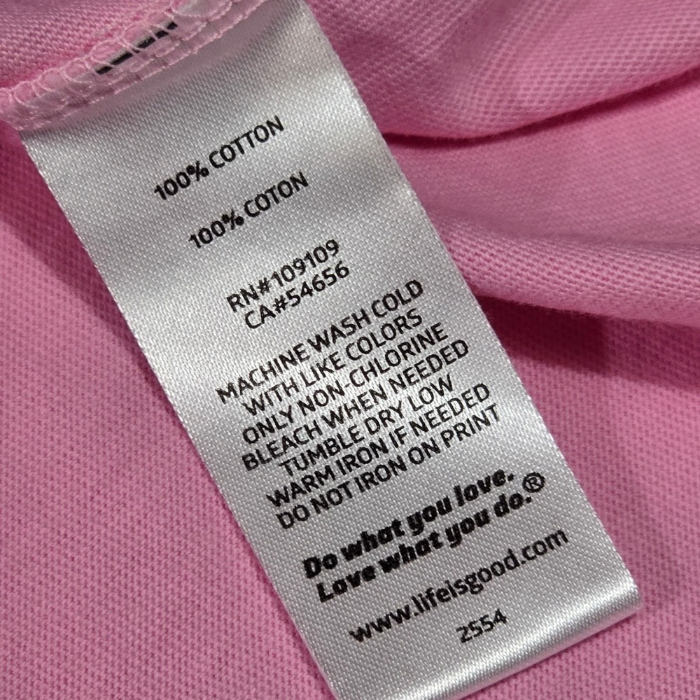 Life is Good Womens Seashell Heart Crusher Tee Pink XL - Picture 9 of 9